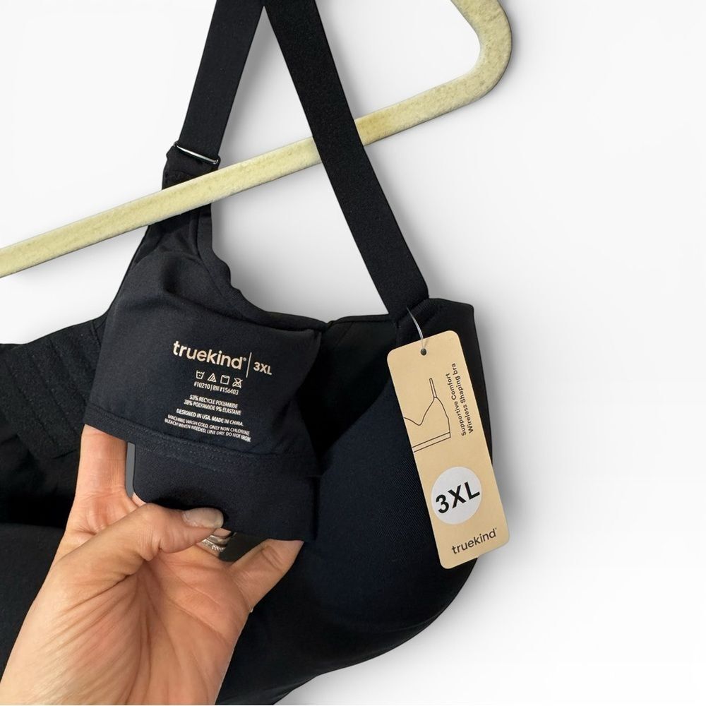 Truekind Supportive Comfort Wireless Shaping Black Bra 3XL - Picture 5 of 5